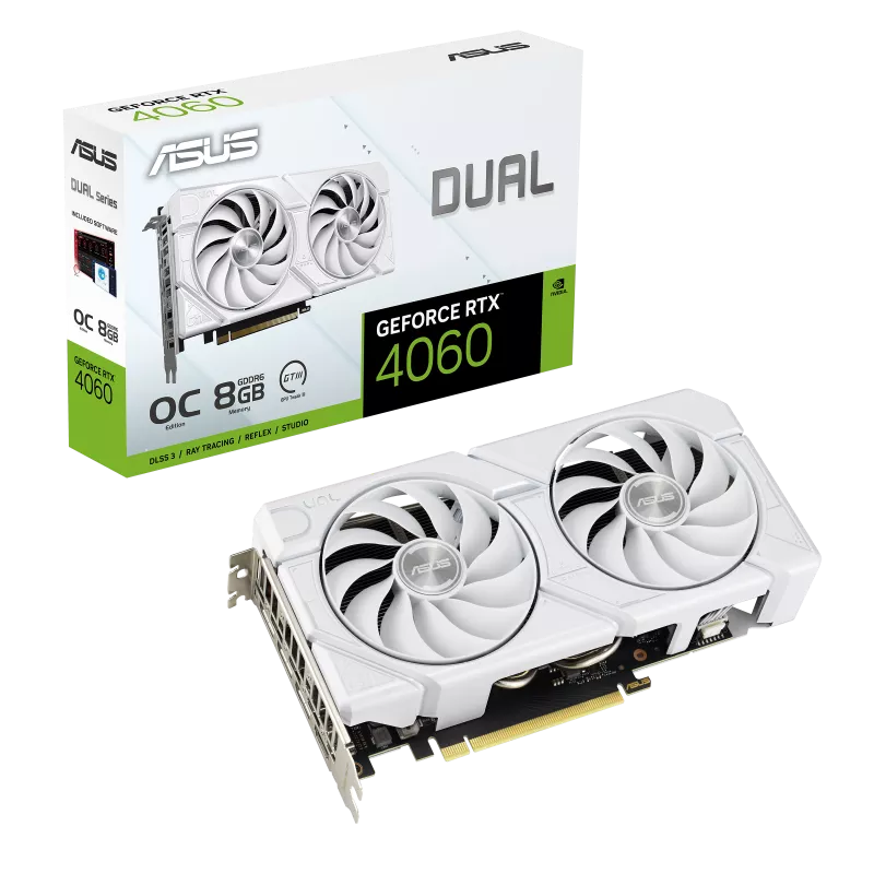 ASUS Dual GeForce RTX 4060 EVO OC Edition 8GB - White ASUS Dual GeForce RTX 4060 EVO OC Edition 8GB - White